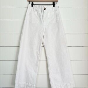 Maeve x Anthropologie The Colette wide leg white pants